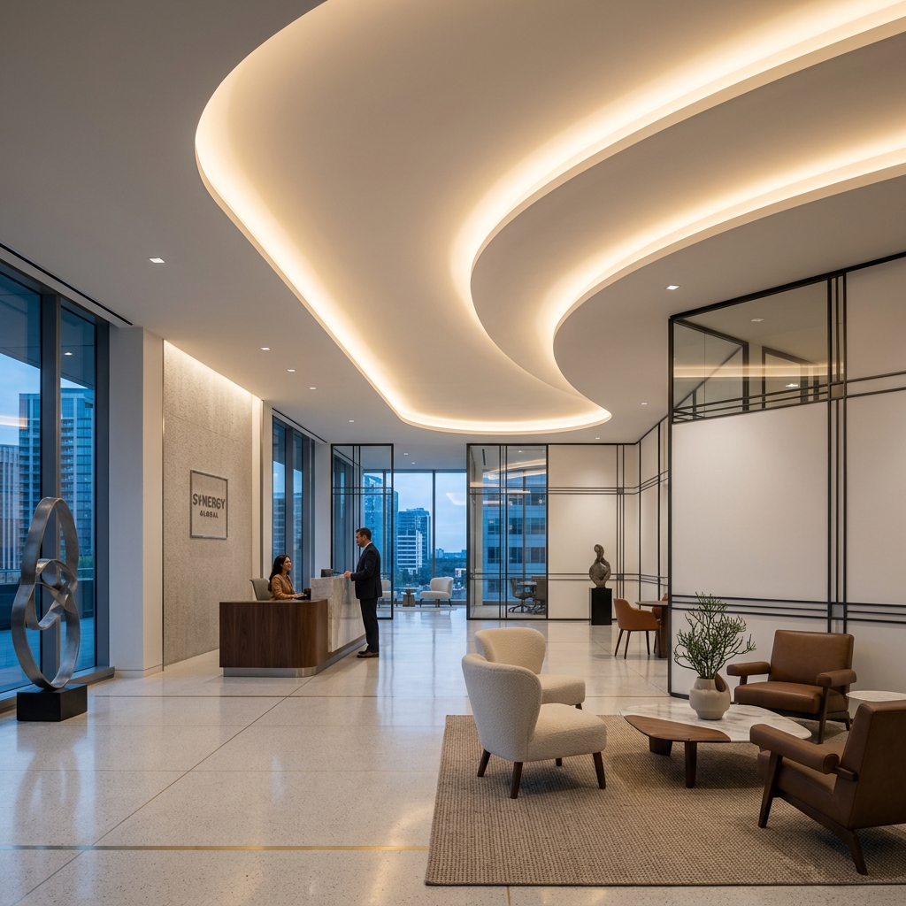 Skyline Luxury Drywall Finished Office Lobby
